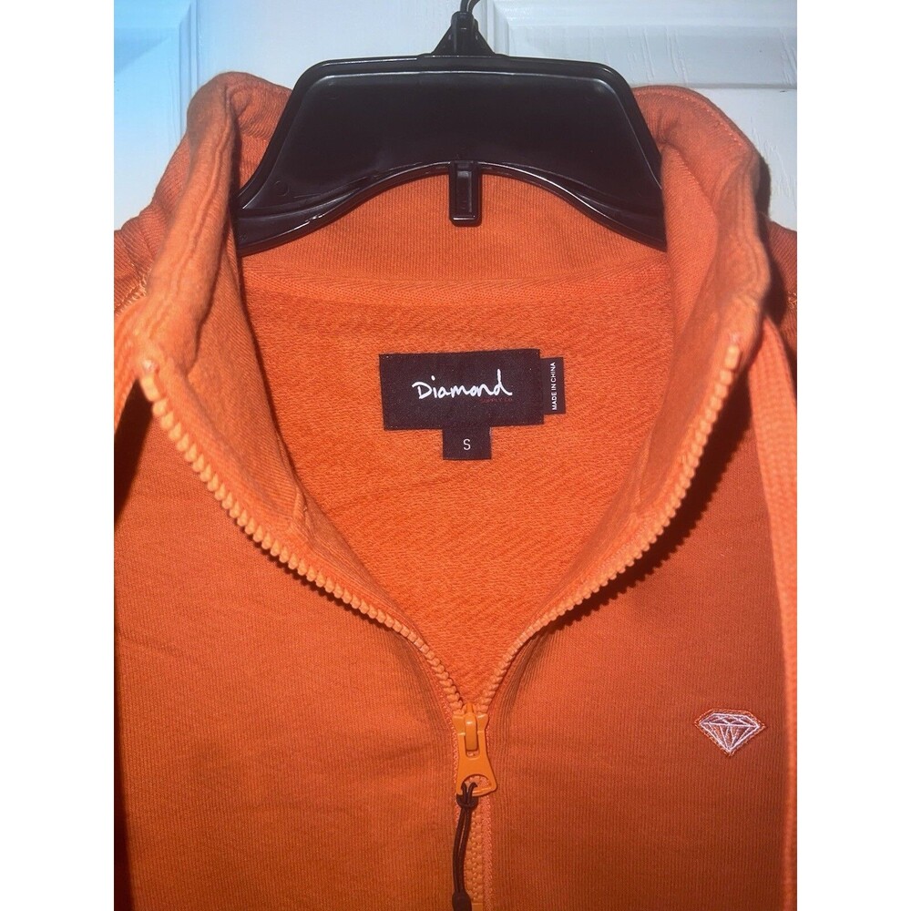 DIAMOND SUPPLY CO MENS SMALL MOCK NECK PULLOVER (OVERSIZED FIT) NWT (ORANGE)